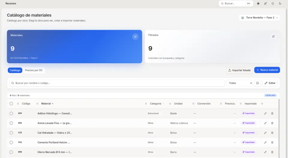 Vista de Certificaciones en Lummo